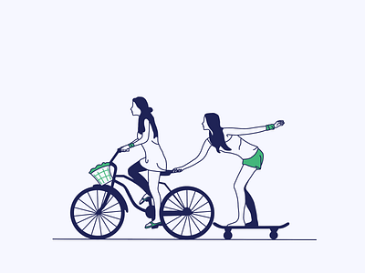 Having fun art artwork bicycle character concept character illustration design flat colors flat design flat illustration girls illustration graphic design work graphics hand drawing illustration simple design site ui vector vector illustration web