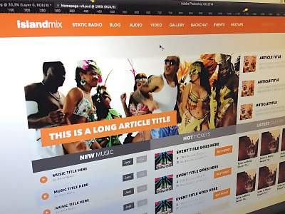 SOCA Music Redesign - WIP music orange photoshop redesign website wip