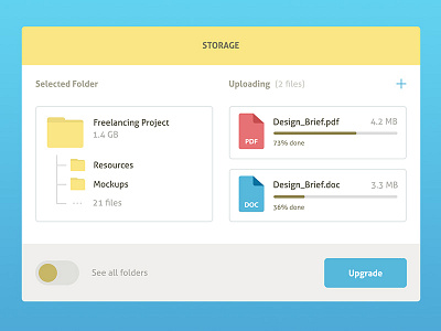 Files Manager widget cloud file folder manager storage transfer ui upload widget