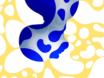 Bulles blue brush bubble caracter illustration procreate yellow