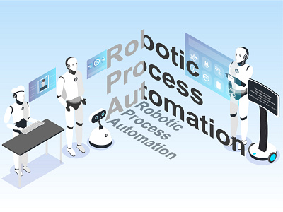 Robotic process automation branding design illustration robotics typography web