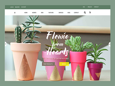 Small plants web landing page. illustration typography