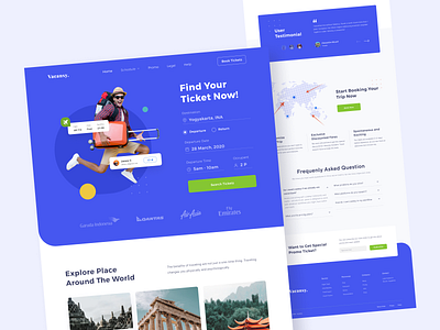 Vacansy Landing Page clean design clean ui concept design homepage landing page ticket tourism travel traveling ui ux web website