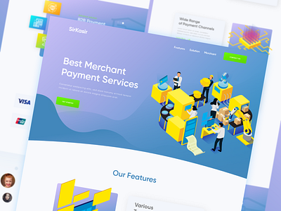 SirKasir, Merchant Payment Service-Landing Page Concept design fintech homepage illustration isometric design landing page payment ui ux web