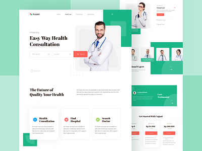 Anjani Health Care - Landing page clean design clean ui concept design green healthcare homepage landing page medical care ui ux web website