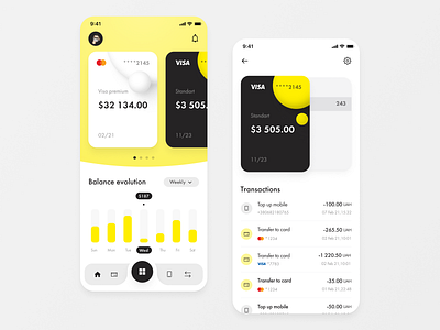 Finance app app bank bank app credit card design figma finance interface ios statistic transaction ui ux