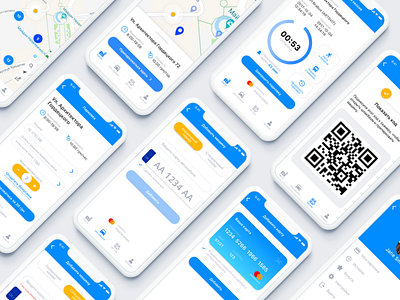 Redesign "Parking UA" app blue design devices illustration interface logo sketch ui ux vector