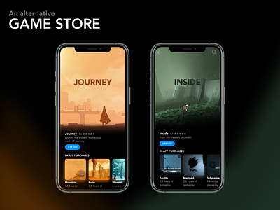 Game store concept android app application appstore concept design game inside interface ios journey steam store typography ui ux