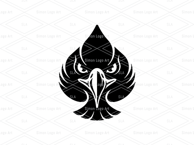 Ace of Spades Javan Hawk-eagle Logo fo Sale ace of spades casino creativity crest eagle emblem entertainemnt entertainment falcon feather gamble gaming hawk heraldic marketing multimedia phoenix poker tattoo wing
