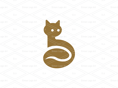 Coffee Bean Cat Logo for Sale