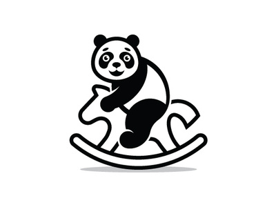 Panda Rocking Horse Logo for Sale animal logo art baby bear business cartoon character chart chinese graphicdesign icon design logodesigner logodesigns logos marketing mascot mascot logo panda panda logo vector