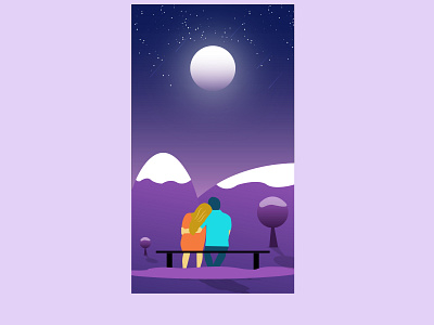 Couple on winter season couples creative design graphicdesign illustraion