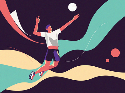 Volleyball design flat illustration sports design ui ux vector