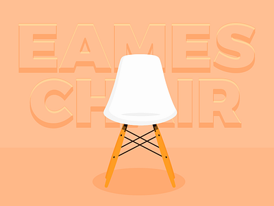 Eames Chair chair design eames flat furniture icon illustration simple