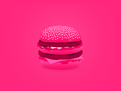 Pink Mac big mac bread burger concept food illustration mcdonalds