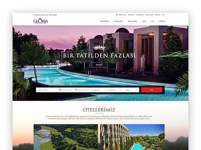 Gloria Hotels Web Site booking grid home page hotel travel ui web site