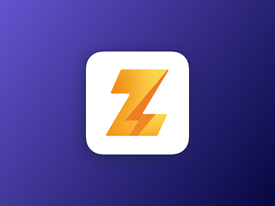 Z App Icon app flat gradient icon ios lightning logo simple z