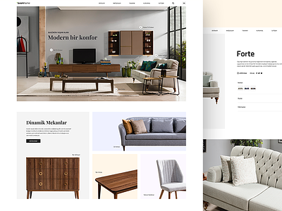 Furniture Web Site (WIP) clean furniture grid living room minimal product detail sofa