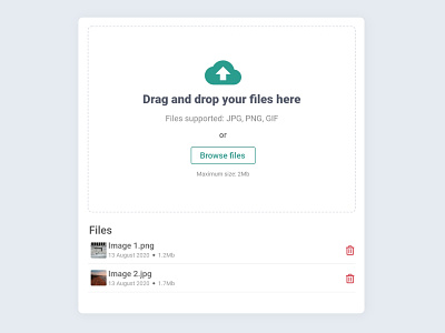 UI Components | Upload file | Drag and drop