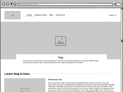 Blog page - wireframe