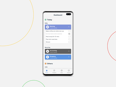 Routinero Dashboard Redesign android app branding design ios minimal app mockup productivity routinero time management todo todo list ui ui design ux ux design