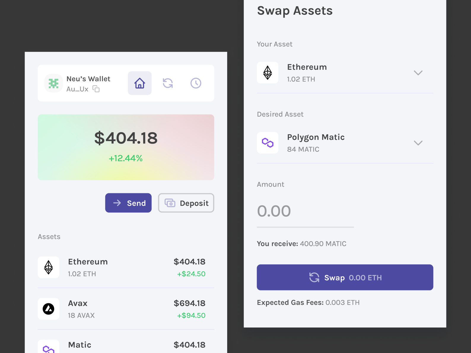 Crypto Wallet Extension by Neu on Dribbble