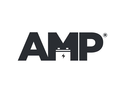 Amp Logo amp battery digital craft electric logo power