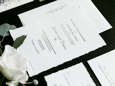 Wedding Invitations deckle invitations letterpress wedding