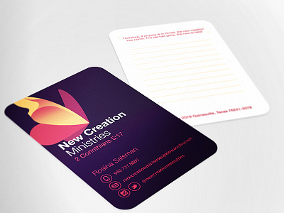 New Creation Ministries black branding business cards butterfly flame heart jesus logo logomark mark ministry print round corners