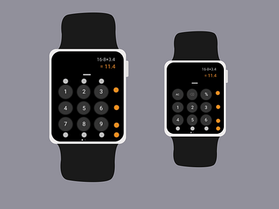 Calculator Smart Watch applewatchdesign daily ui dailyui dailyui004 dailyuichallenge dailyuichallenge004 design illustration ui uidesign ux watch