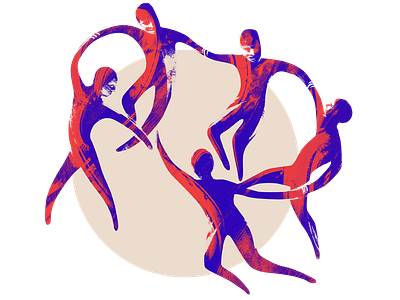 Together dance dancers hero illustration hero image illustration illustration art matisse meaningfulness saturation together