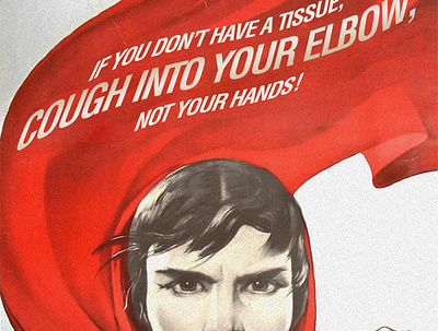 COVID-19 Poster (COUGH IN ELBOW) design poster russian poster typography