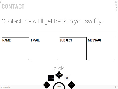 Contact Form & Menu Design contact form design menu minimal web design website