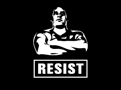RESIST the Giant political Print, homage Andre the Giant andre the giant clipart illustration motivation obey political poster resist resistance statement trump wrestling