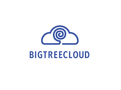 BigTreeCloud Logotype big branding cloud design logo outline pen single spiral stroke tree web