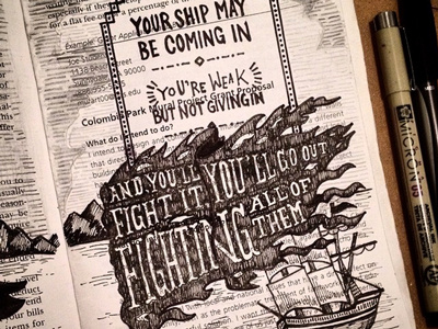 Your Ship calligraphy hand lettering book handlettering lettering sail ship type typography