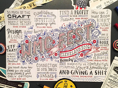 Notes from Weapons of Mass Creation 2016 cleveland doodle handlettering lettering notes sketch wmcfest