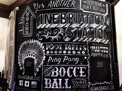 Wild Eagle Saloon Chalkboard Mural bar chalkart chalkboard handlettering lettering menu typography