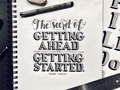 Mark Twain Quote handlettering lettering quote serif sketch typography