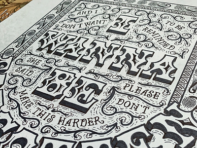 Details of The Strokes lyrics black white cleveland design floral hand lettering handdrawn handlettering illustration lettering pattern quote sketch typography vintage wip