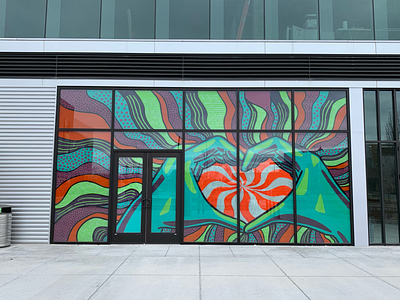 Heart Hands Window Mural