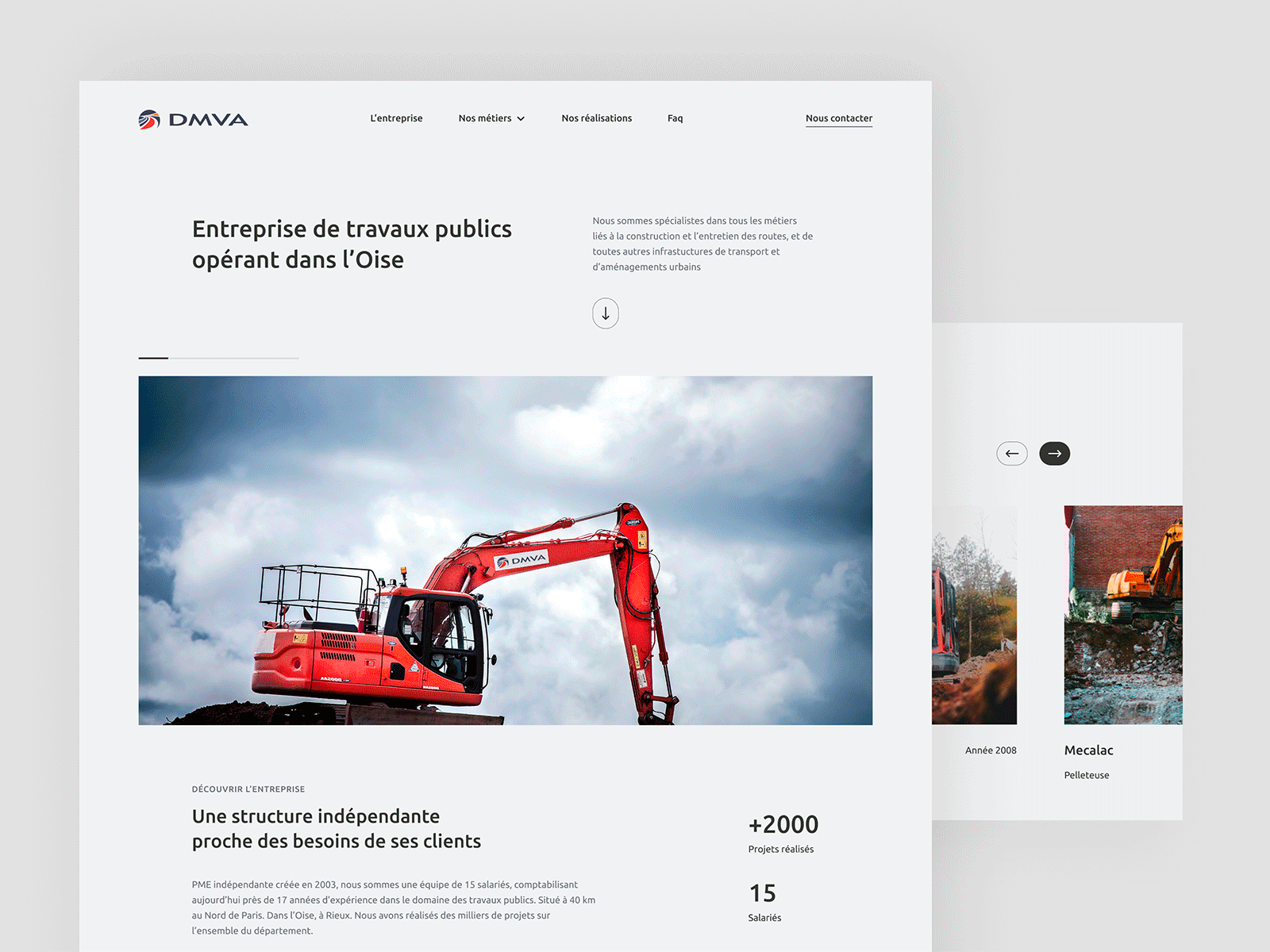 Building sites and public works company #3 - DMVA TP architect architecture brand identity construction design landing landingpage minal minimalist ui ux workers working