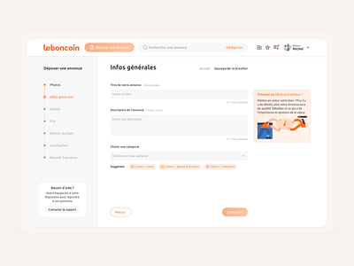 Web exploration #1 - leboncoin app brand identity dashboard design form forms input leboncoin product ui ux