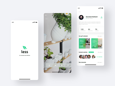 Recycle app #1 - Less 🌱 app camera design environmental environmental design icons illustration leef mobile sustainability sustainable ui ux
