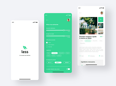 Recycle app #2 - Less 🌱 app app design design dust environment environmental illustration invisionstudio plastic uiux