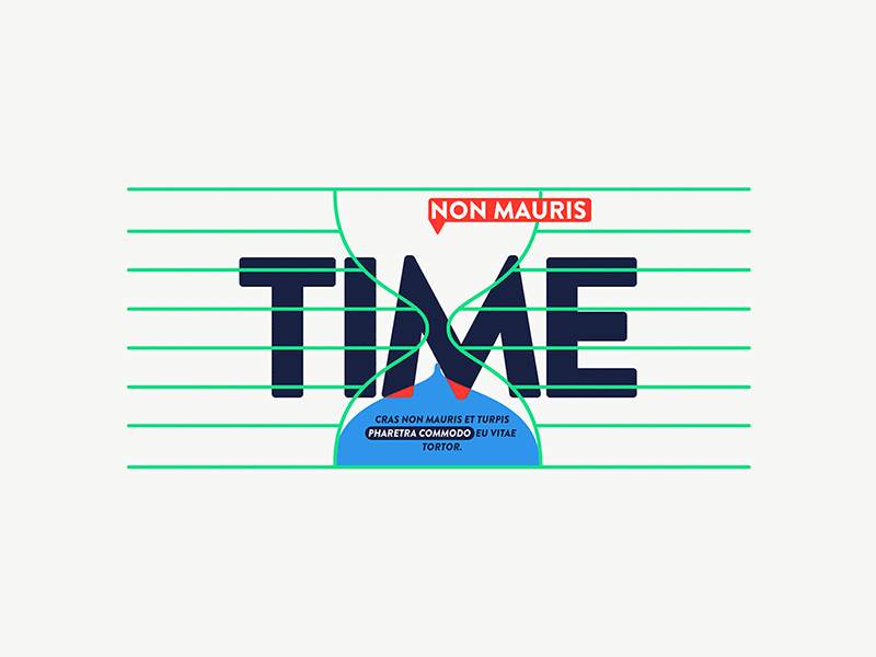 Time animation design flat illustration motion production sand watch time typography