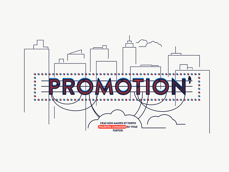 Promotion animation city design flat illustration motion promotion typography