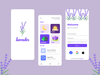 Lavender App branding design figma icon illustration logo minimal ui ux vector