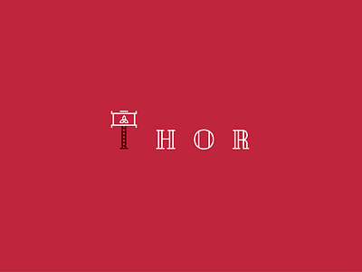 Thor design icon illustration logo typography vector