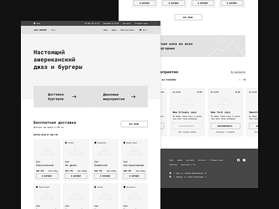 Restaurant Website Wireframe hero prototype usability userflow ux wireframe